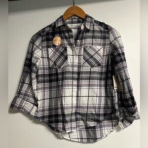 NWT kids White Plaid Shirt